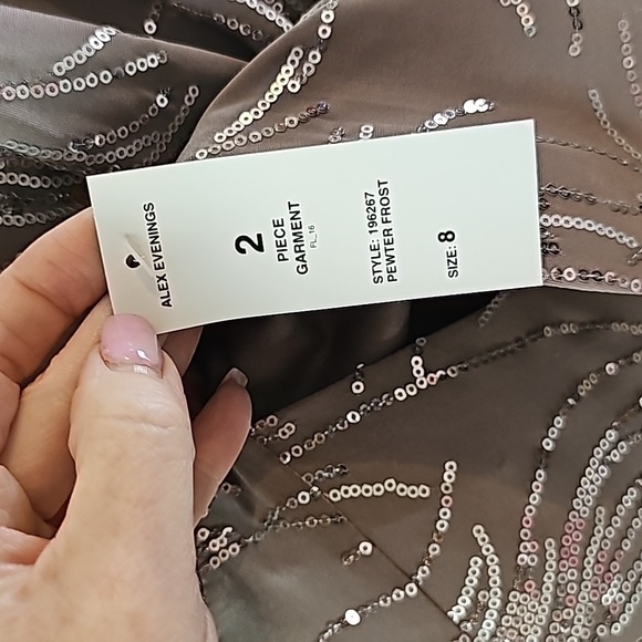 Alex Evenings sz 6/8 stone gray Mother of the Bride formal dress new - Picture 7 of 9